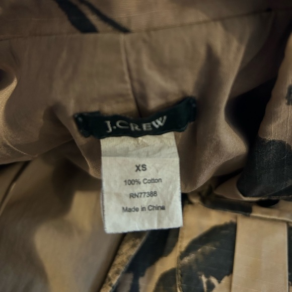 J Crew jacket military size XS black blossom Camo style# 22561. lightly worn - Picture 7 of 7